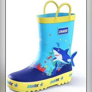 Kids shark rain boots